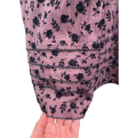 NWT Madewell Tillie Puff-Sleeve Mini Dress in Shadow Blooms - Medium - Purple - Picture 9 of 12